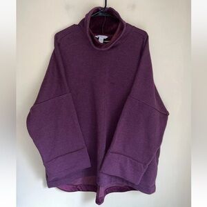Athleta Women's 1X Cozy Karma Funnel Neck Sweatshirt Spiced Cabernet Heather